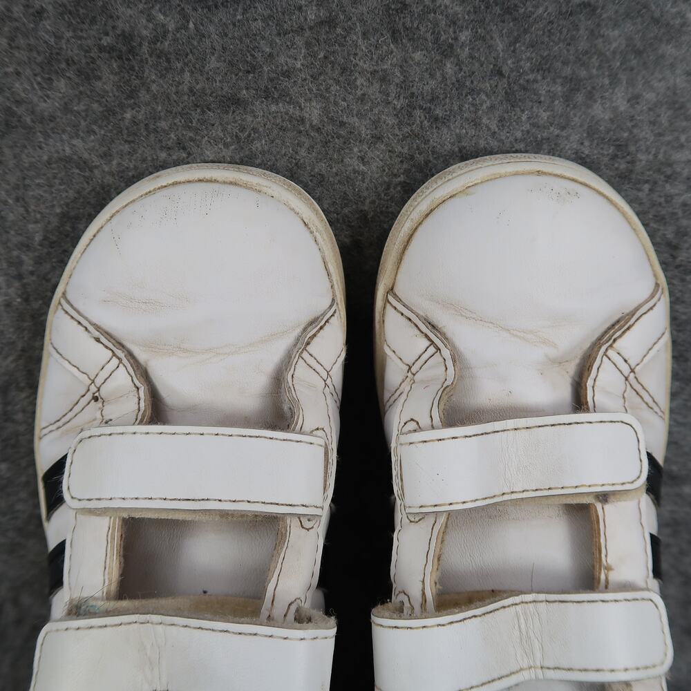 Adidas Shoes Kids 10K Grand Court Sneakers Double Strap Casual Trainer White - Picture 7 of 11